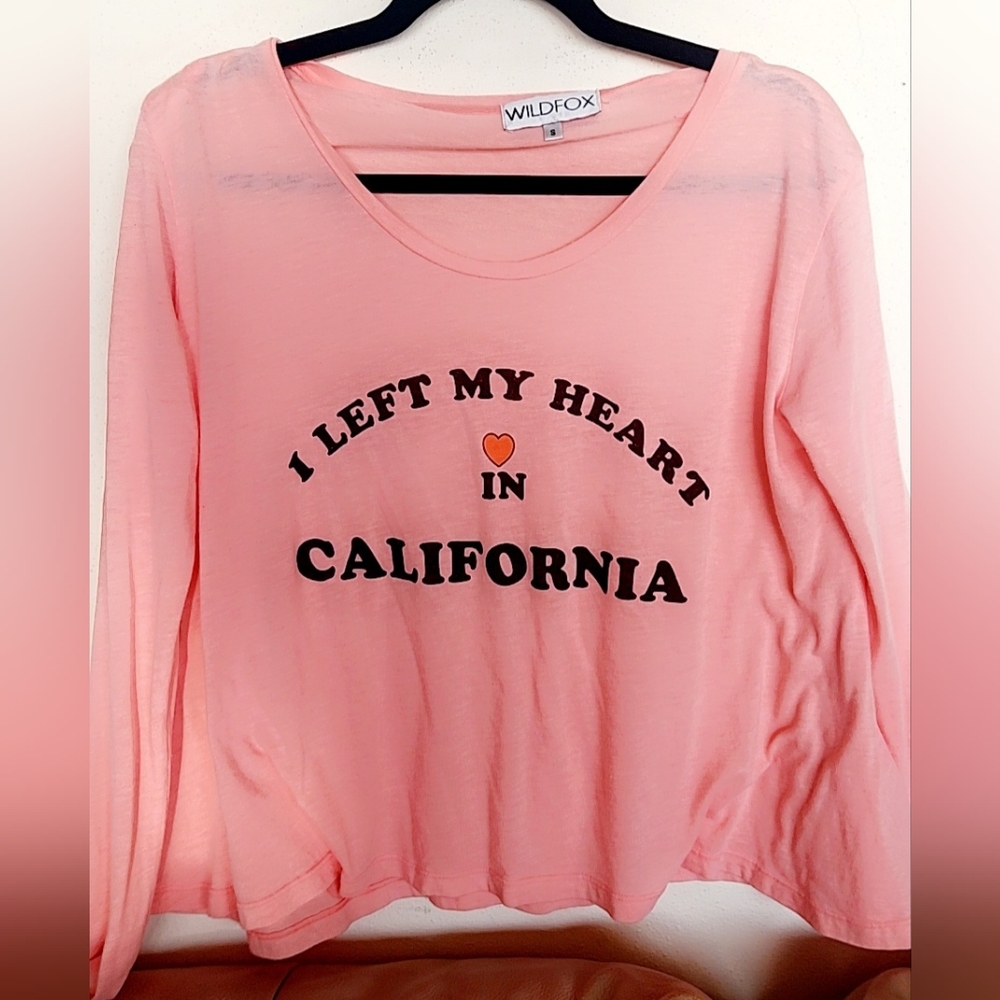 Wildfox size small coral colored long sleeve shirt